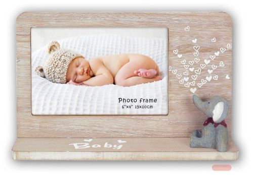 Bild von Bilderrahmen Dumbo, Holz, für 1 Foto 10x15cm, Elephant, WG6546 - VE 3