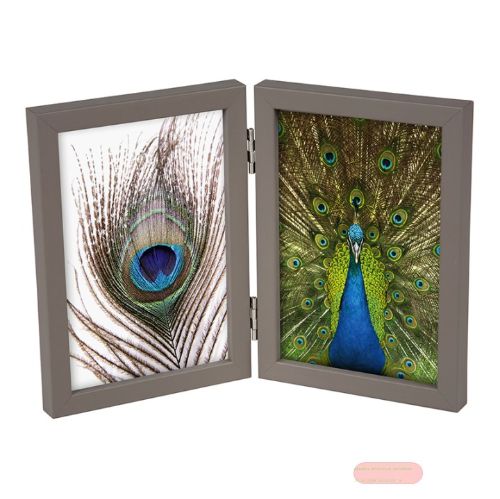 Bild von Bilderrahmen für 2 Fotos Bildformat 10x15cm, Holz, Pino taupe