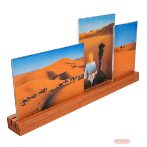 Bild von Bilderrahmen für 3 Fotos Bildformat 10x15cm/13x18cm, Bambus-Holz, Bamboo - VE 2