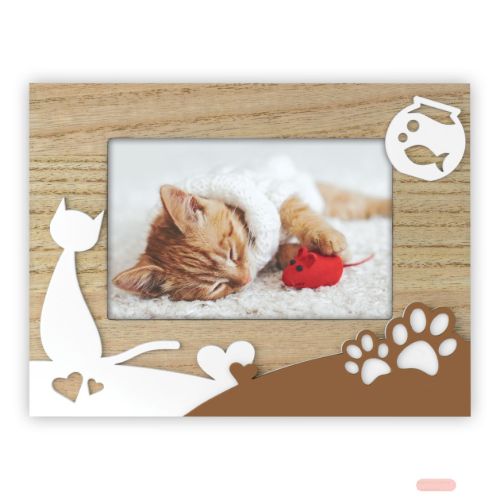 Bild von Bilderrahmen Holz Isidro 10x15cm, Katzen, ZX864 - VE 3