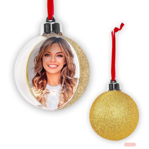 Bild von Bilderrahmen Hängedekoration Baumkugel gold, für Foto 10x10, Box, SF120G1 - VE 3