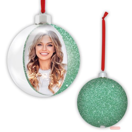 Bild von Bilderrahmen Hängedekoration Baumkugel grün für Foto 7,5x7,5, Box, SF105E1- VE 3