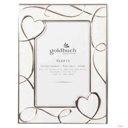 Bild von Bilderrahmen Hearts Bildformat 10x15cm, metall, creme - VE 2