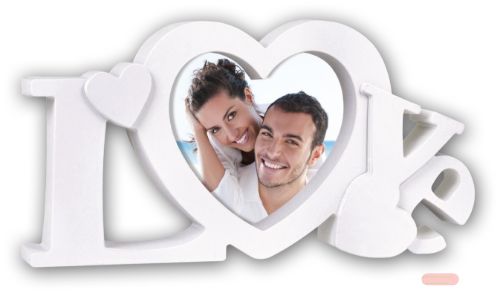 Bild von Bilderrahmen Herz Marbella white, 22x12cm, Kunststoff, 10x10cm, Z23W - VE 3