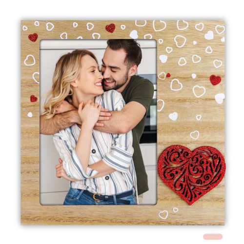 Bild von Bilderrahmen Holz Felicia für 1 Foto 10x15cm, Herzen, PQ8346 - VE 3