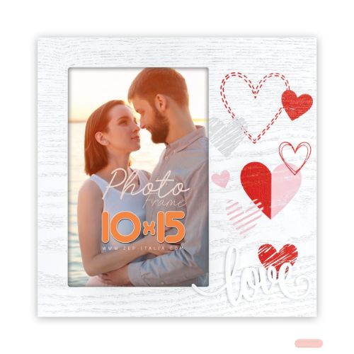Bild von Bilderrahmen Holz Nadia vertical 10x15cm, Herzen, FH546V - VE 3