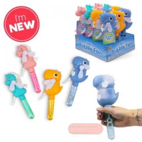 Bild von DINOSAUR & UNICORN BUBBLE FAN, ca.22cm, mehrfach gemischt, Display - VE 12