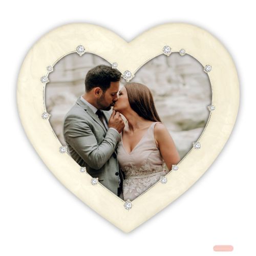 Bild von Bilderrahmen Metall mit Kristalsteinen, Debussy 14x16cm (Herz), KV7255 - VE 2