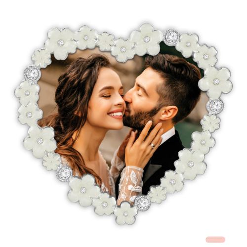 Bild von Bilderrahmen Metall mit Kristalsteinen, Puccini 10x10cm (Herz), KV3944 - VE 2