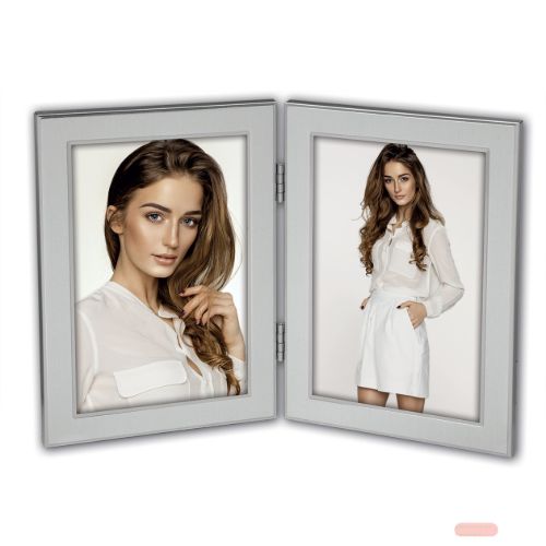 Bild von Bilderrahmen Metall Olimpia Silver Double, für 2 Fotos 10x15cm, S4024 - VE 3