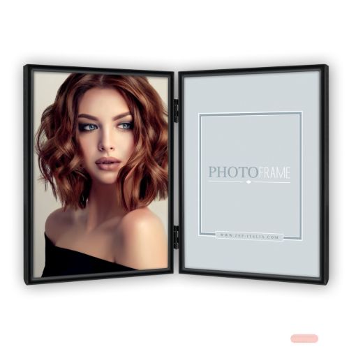 Bild von Bilderrahmen Metall Silvia black 2 Q für 2 Fotos 10x15cm, VK467BD - VE 2