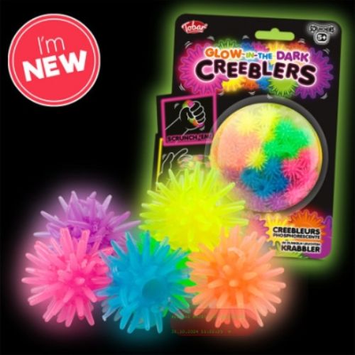 Bild von CREEBLERS GLOW IN THE DARK, Squeeze Krabler gemischt, ca.3cm, Blisterverpackung - VE 12