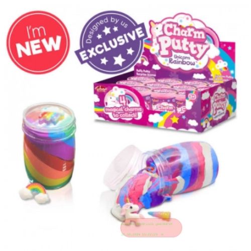 Bild von CHARM PUTTY UNICORN RAINBOW, Einhorn Schleim, ca.8cm, Box, Display - VE 12