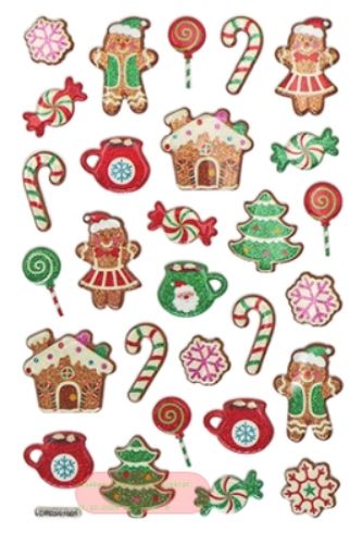 Bild von Christmas Sweets, 1 Blatt 10x15cm von Stickers pro Pack - VE 10 (Pack)