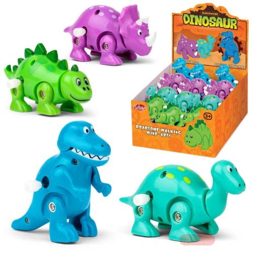 Bild von CLOCKWORK DINOSAUR, aufziehbare Dinos, mehrfach gemischt, im Display - VE 24