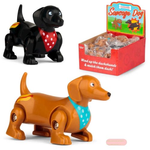 Bild von CLOCKWORK SAUSAGE DOG, aufziehbare Dackel, mehrfach gemischt, im Display - VE 24