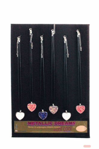 Bild von Collier Glitter Herz Anhänger für Discoqueens, Displaykarte - VE 24