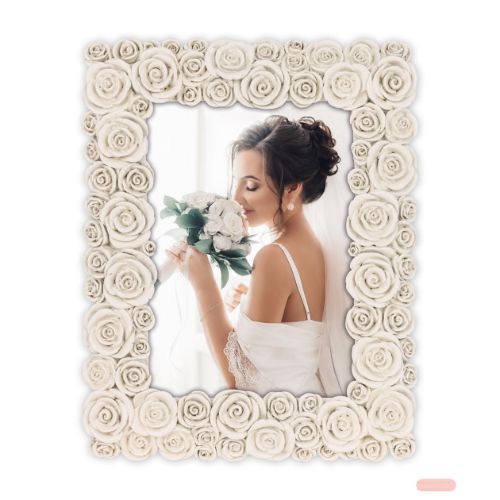 Bild von Bilderrahmen Polyresin Rose 13x18cm, EE8757 - VE 2