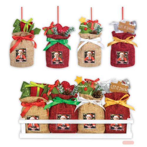 Bild von Deko Aspen, verschiedene Jutesäckchen 3,5x4,5  (9x4 h16) gemischt im Display - VE 8