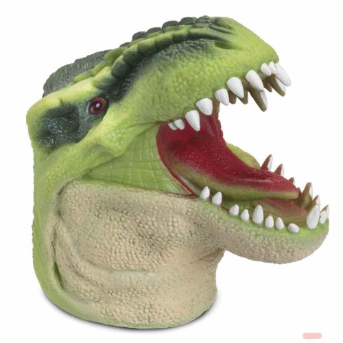 Bild von DINOSAUR HAND PUPPET, Kunststoff-Handpuppe, Dinosaurier, ca.15cm, im Display - VE 12