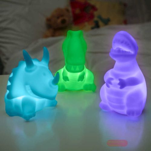 Bild von DINOSAUR NIGHT LIGHTS, Nachtlichter Dinos 3er Set, inkl.Batt. ,ca.10cm, Box - VE 3