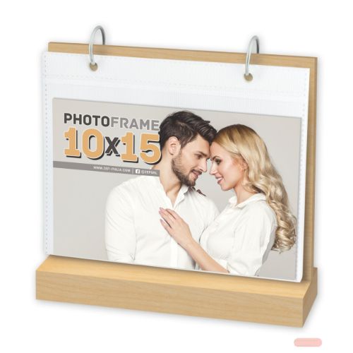 Bild von Bilderrahmen/Kalender Holz natur Leinster horizontal für 12 x 10x15cm, UT364H - VE 3