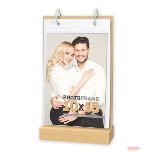 Bild von Bilderrahmen/Kalender Holz natur Leinster vertikal für 12 x 10x15cm, UT346V - VE 3