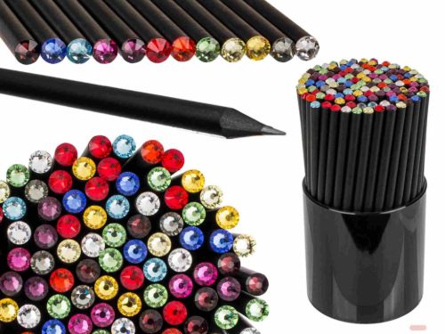 Bild von Bleistift mit Swarovski-Stein, 12-farbig ass. mit Display - VE 96