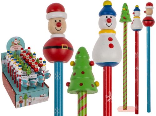 Bild von Bleistifte Holz Weihnachten, ca.21cm, 3-fach gemischt, im Display - VE 24