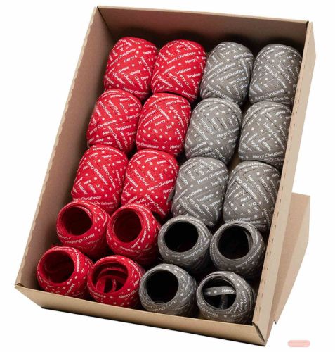 Bild von Eiknäuel Baumwolle, mehrfach assortiert, 10mm x 12m, Frohe Weihnachten - VE 20