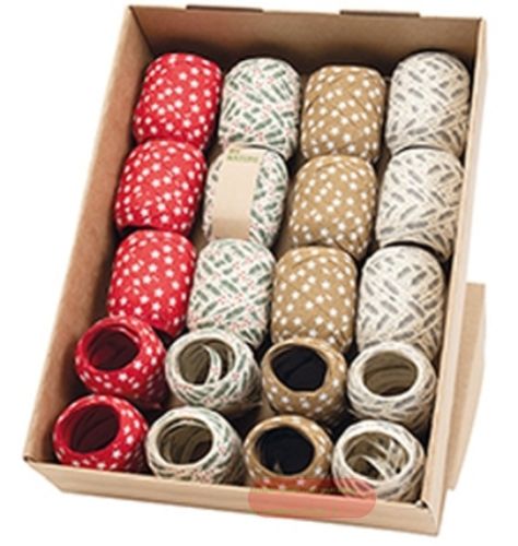 Bild von Eiknäuel Baumwolle, mehrfach assortiert, 10mm x 12m, X-mas Mix sortiert - VE 20