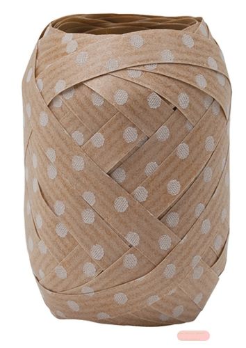 Bild von Eiknäuel Jumbo Kraftpapier, Polyband, ca.10mmx12m, weisse Punkte - VE 6