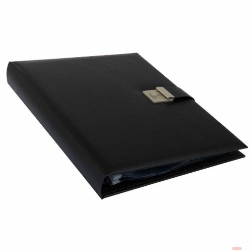 Bild von Dokumentenmappe mit 5 Taschen, Kunstleder, 26x34cm, Bologna schwarz