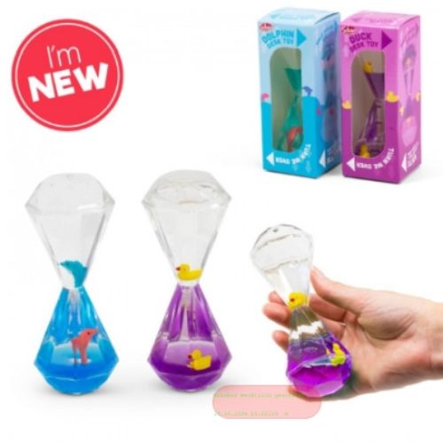 Bild von DOLPIN AND DUCK DESK TOY, Fantasie-Uhren Delfin & Enten 13cm, 2-fach gemischt, Box - VE 8