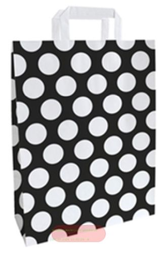 Bild von DOTS weiss, Tragtaschen aus Kraftpapier mit Henkel ,26x36x11cm - VE 10