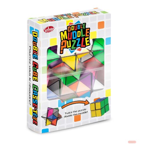 Bild von DOUBLE MUDDLE PUZZLE, 2x2 Seiten mit 4 Steinen, 2 Varianten, ca.5.5cm, Box - VE 3