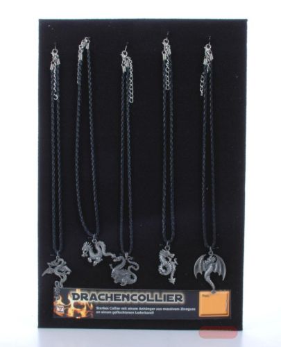 Bild von Drachen Anhänger an geflochtenem Lederband, 5 fach-ass., Display - VE 25