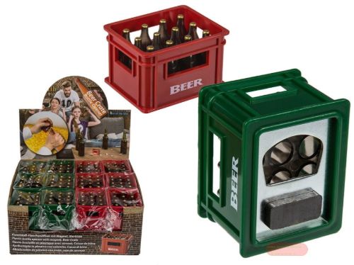 Bild von Flaschenöffner mit Magnet, Bierkiste, ca.6cm, 2-fach ass., im Display - VE 24