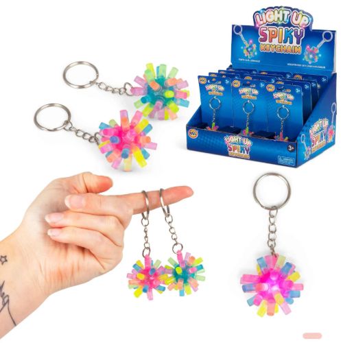 Bild von FLASHING SPIKY KEYCHAIN, Leuchtender Anhänger, ca.9cm, im Display - VE 12