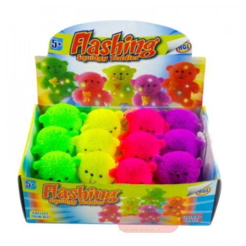 Bild von FLASHING SQUIDGY BEAR, leuchtende Bären, inkl.batt., farblich gemischt, Display - VE 12