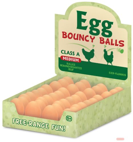 Bild von EGG BOUNCY BALL, Kunststoff, Eierflummis, ca.5,5cm, im Display - VE 24