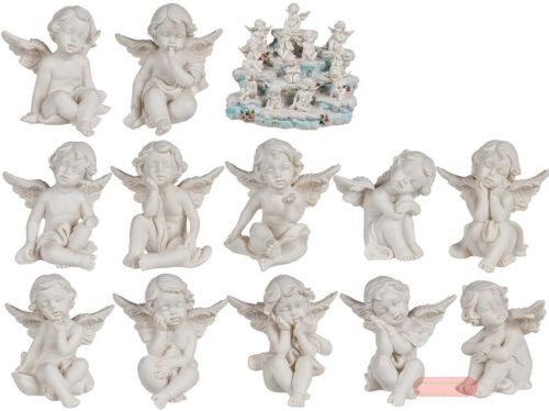 Bild von Engel aus Polyresin, ca.5cm, 12-fach ass. mit Wolkendisplay  - VE 96