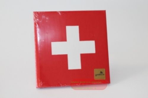 Bild von Einschreibealbum Schweizer Kreuz 16,5x16,5cm, 96 S.weiss, Leinen