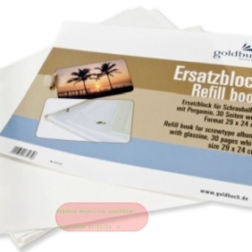 Bild von Erweiterungs/Ersatzblock 29x24cm, 30 S.weiss mit Pergamyn und Verlängerungsschrauben