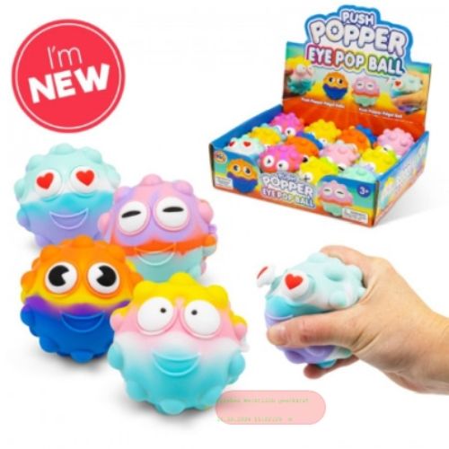 Bild von EYE POPPER FIDGET BALL, Fingerspielball Augen mehrfach gemischt, ca.6,5cm, Display - VE 12