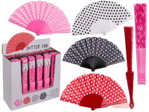 Bild von Fächer aus Kunststoff, ca.35cm, 4-fach ass., im Display - VE 24 (SR)