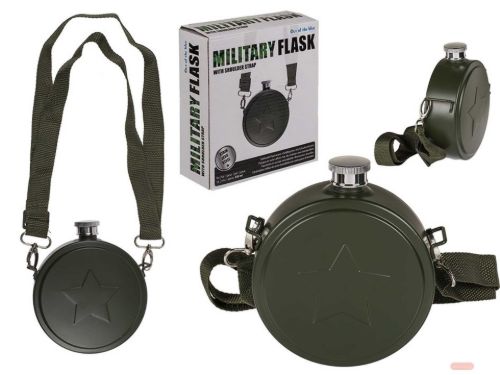 Bild von Feldflasche Edelstahl-Flachmann, ca.530ml, ca.15x13cm, Box - VE 4