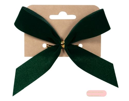 Bild von Fertigschleife 25mm handgebunden, Samt grün - VE 10