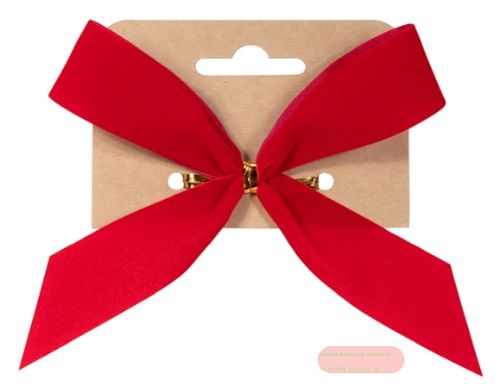 Bild von Fertigschleife 25mm handgebunden, Samt rot - VE 10