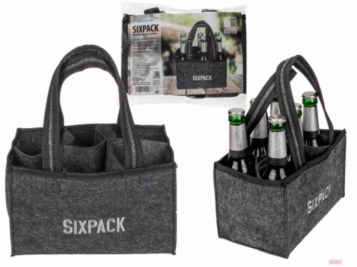 Bild von Filz-Flaschenhalter für 6 Flaschen Sixpackhandtasche, ca.24x14x15cm - VE 6